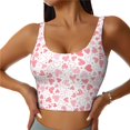thumbnail image 2 of Haiem Cute Hand Drawn Hearts Pattern Womens Sports Bra - U Neck Padded Low Impact Yoga Bra Workout Crop Top Gym Moisture-Wicking Workout Vest -Medium, 2 of 9