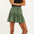 thumbnail image 3 of Skirts for Women Skirt Platform Competitor Analysis Women's Summer Cute High Waist Ruffle Skirt Print Swing Beach Skirt Army Green S, 3 of 8