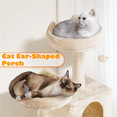 thumbnail image 2 of Alden Design 62" Double Condo Cat Tree and Scratching Post Tower, Beige, 2 of 9
