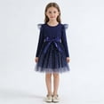 thumbnail image 2 of XEGLSBU Dresses for Girls 14-16 Girls Long Sleeve Gradient Star Dress Party Gown Autumn Fashion Formal Wear Blue Size 4-5 Years, 2 of 9