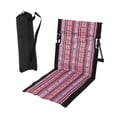 thumbnail image 4 of Tumbona de playa plegable para exteriores, accesorio para playa, cojín ligero, asiento de suelo para barbacoa, pesca, estadio, relajación y viajes. Lado negro, 4 of 8