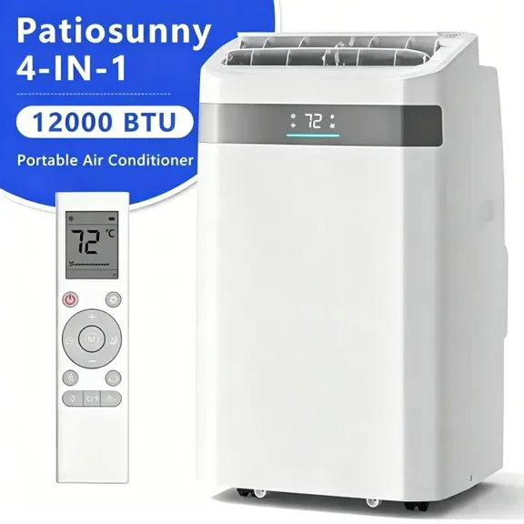 Patiosunny Portable Air Conditioner 12000 BTU (8000 BTU DOE), Standing AC Unit with DIY Window Kit