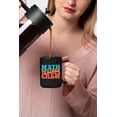 thumbnail image 2 of Math Teacher Crew, Mathematics Teachers or School Themed, Groovy Retro Wavy Text Merch Gift, Black 15oz Ceramic Mug, 2 of 5