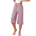 thumbnail image 4 of INSPIRE CHIC Women's High Waisted Pajama Shorts Viscose Comfy Soft Knee Length Long Shorts with Pockets M Pink, 4 of 6