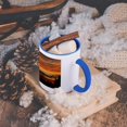 thumbnail image 5 of 3dRose, Sunset Clouds Trees Orange Yellow, 15oz Two-Tone Blue Mug, 5 of 7