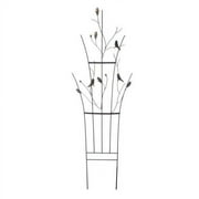 Panacea Curved Bird & Leaf Trellis, Black, 71"H, Pack of 5