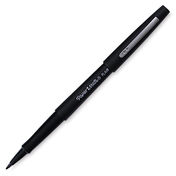 Paper Mate Flair Felt Tip Pens, Medium Point (0.7mm), Black, 12 Count