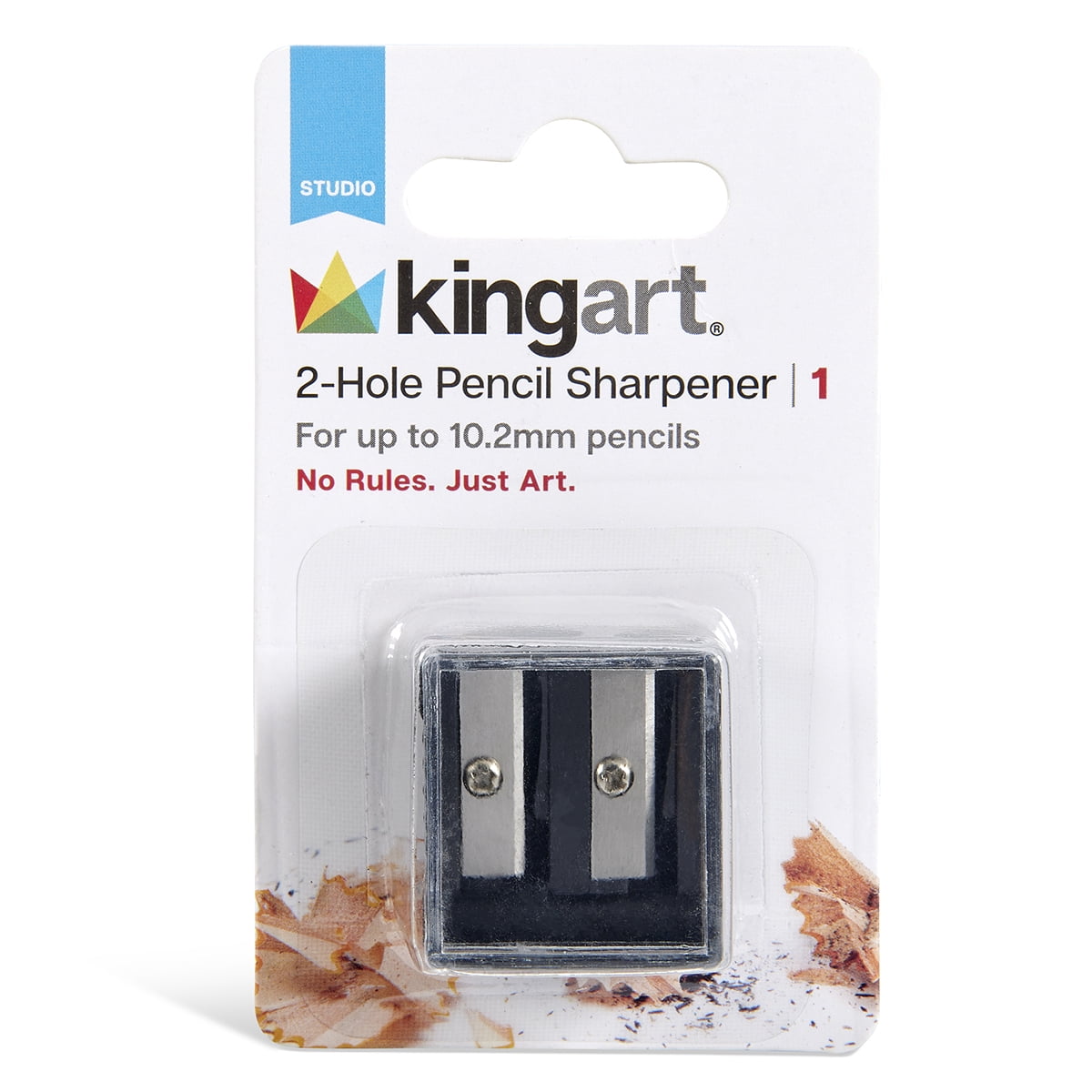 (3 pack) KINGART 2-Hole Pencil Sharpener, Durable Plastic Manual Sharpener for School & Art