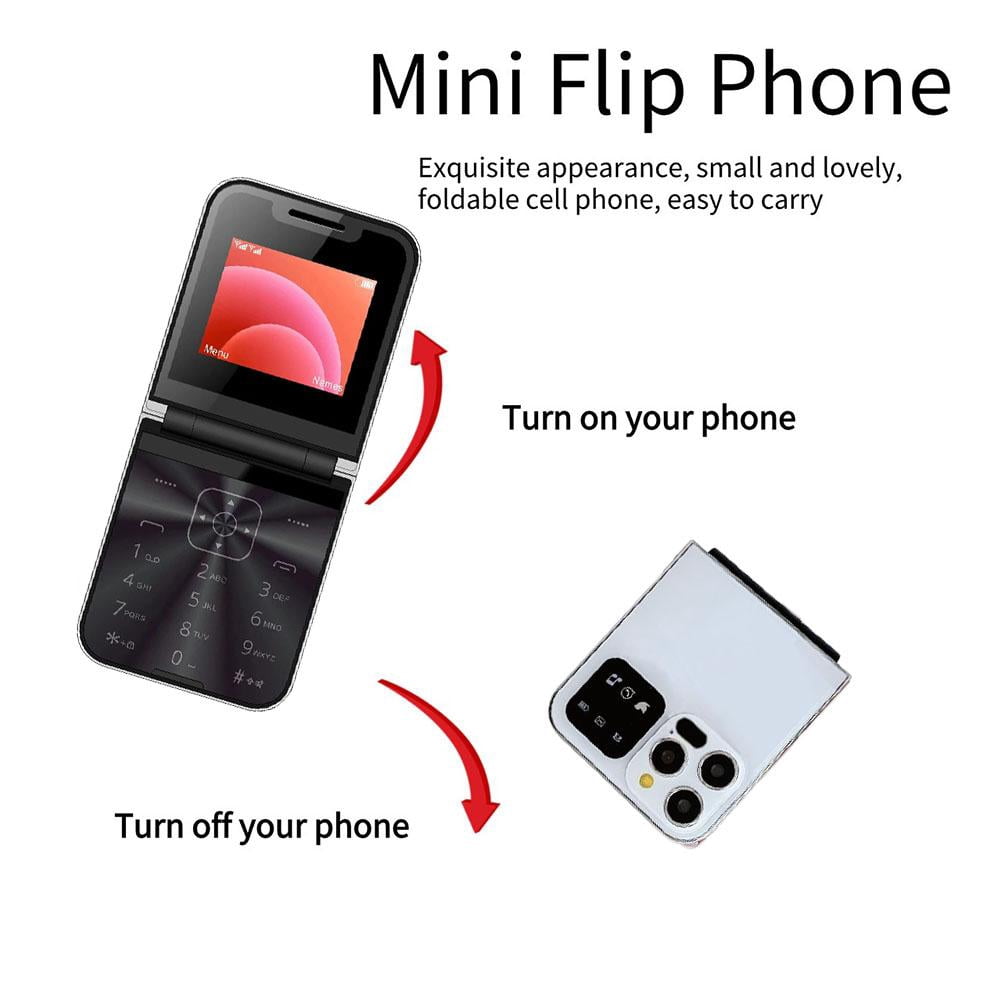 Mini Flip Phone 2.4-inch Screen Dual SIM Dual Standby Type-C Foldable Phone G4