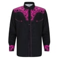 thumbnail image 2 of Boys Graphic Tees Boys Western Cowboy Print Long Sleeve Button Down Shirt Girls Tops Purple 12-13 Years, 2 of 4