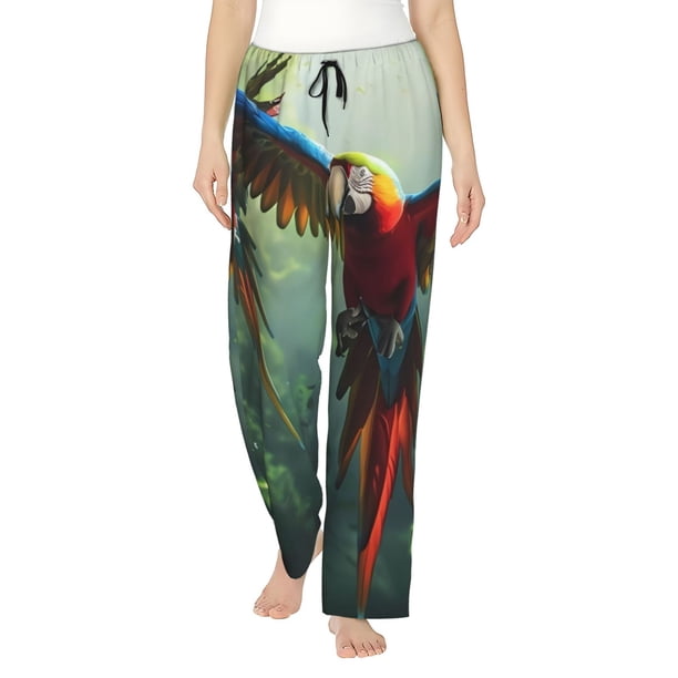 Balery Flying Parrots In Jungle Pantalones de pijama para mujer, pijamas ultraligeros, pantalones de estar por casa-XX-Large