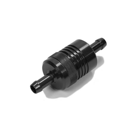Russell Performance Black Street Fuel Filter (3in Length 1-1/8in diameter 5/16in inlet/outlet)