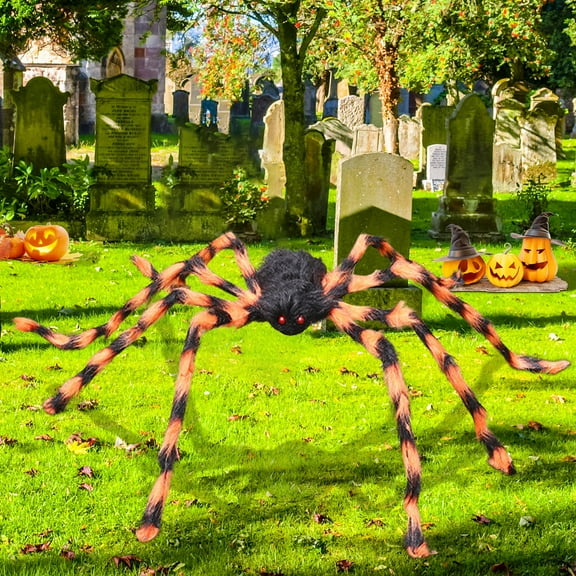 TUITOONM Spider Colorful Halloween Big Spider Outdoor Courtyard Confidential Room Decoration Props Trick Toy Party Decoration