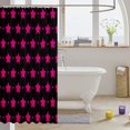 thumbnail image 3 of Manfei Lovely Stars Polka Dot Shower Curtain 72Wx84L,Girls Friendly Style Bathroom Shower Curtain,Black Magenta, 3 of 5