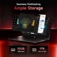thumbnail image 4 of 17.3" IPS FHD Gaming Laptop, 6 Cores AMD Ryzen 5 6600H 32GB DDR5 RAM 1TB SSD (Beat i7-1165G7 up to 4.5GHz) 660M 6nm GPU-Computer with 100W Type-C Backlit Keyboard, Fingerprint Win 11 Gray, 4 of 7