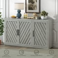 thumbnail image 4 of Buffet Cabinet, Atumon Accent Cabinet with 3 Doors, Farmhouse Buffet Cabinet with Adjustable Shelves, Wood Cabinet Furniture for Kitchen Dining Room Living Room, 60"L x 15.7"W x 34.3"H, Gray, 4 of 10