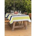 thumbnail image 4 of 54x80 Inch Outdoor Tablecloth with Umbrella Hole Zipper Rectangle Yellow Navy Blue Striped Rectangular Tablecloths Outside Waterproof Farmhouse Stripe Art Patio Table Cloth Cover for Picnic Party, 4 of 8
