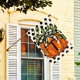 thumbnail image 2 of Fall Monogram Letter T House Flag Polka Dot Pumpkin 28x40 Inch Double Sided Outside, Small Burlap Family Last Name Initial Yard Decoration, 2 of 6