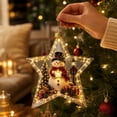 thumbnail image 5 of Glowing Christmas Story Star Shaped Decor,Light-Up Mini Holiday Scene Ornament with Warm LED Light,Festive Keepsake Hanging Pendant for Christmas Tree,Home And Party Decoration(Snowman), 5 of 6