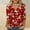 Red, variant on Sakmal Black Womens Plus Size Tops 3/4 Sleeve V-Neck Floral T-Shirts Ladies Tops and Blouses