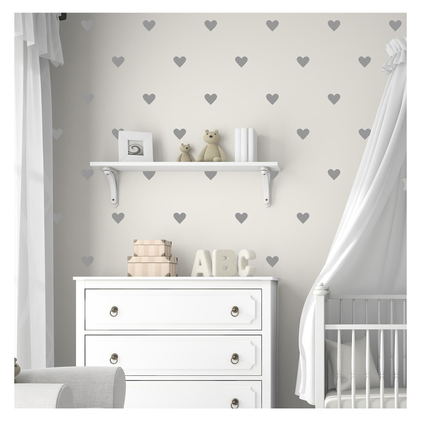 Hearts 2" set of 120 Wall Pattern Decal Vinyl Sticker Valentines Day ...