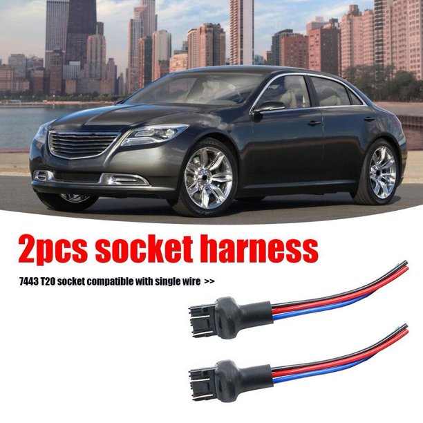 Calaveras 2 uds 7443 T20 conector de bombilla adaptador macho para enchufe de bombilla de señal de giro de coche Likrtyny Para estrenar