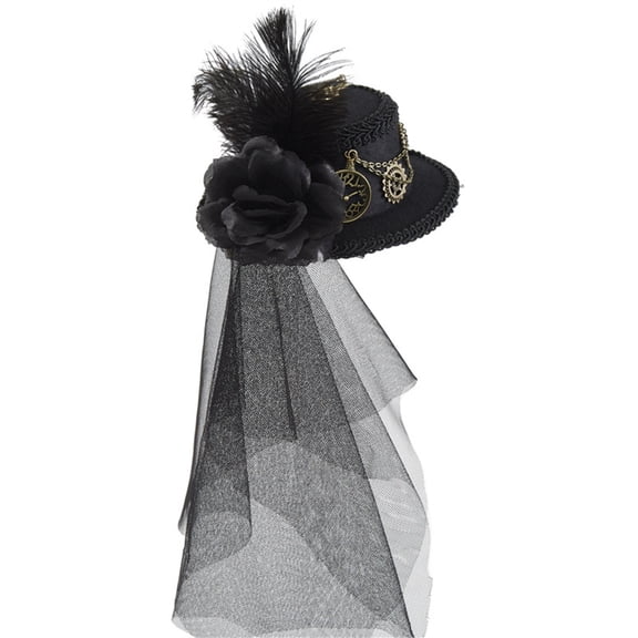 Aurgiarme Time Hat Top Hat Hats For Women With Veil Halloween Party Accessories