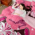 thumbnail image 4 of Castle Fairy Girly Dreamy Dance Twin Bedding Sets 7-Piece for Kids Teens,Bling Glitter Bedding Comforter Set Microfiber,Cheer Theme Breathable Sheet Sets,Breathable Home Decor,Reversible, 4 of 8