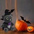 thumbnail image 2 of SUWJELANY Witch Cloak Cat Stuffed Animal, 10"Soft Black-Cat plush Toy with Hat, Cute Black-Cat Plushie Wearing Cloak decor Gift for Kids Adults, 2 of 6