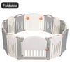 GoDecor 14 Pannel Baby Playpen Toddler Safety Activity Center for Boys or Girls, White & Gray