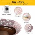 thumbnail image 3 of Elastic Fitted Round Tablecloth, Boho Spring Floral Waterproof Stretch Table Cover for 55"-60" Tables, Vintage Flowers Patchwork Plaid Pink Washable Outdoor Tablecloths for Patio, Picnic, Camping, 3 of 9