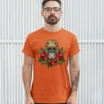 thumbnail image 3 of Tee Hunt Christmas Calavera T-shirt Sugar Skull Holiday Spirit Mistletoe Men's Tee, Orange, X-Large, 3 of 5