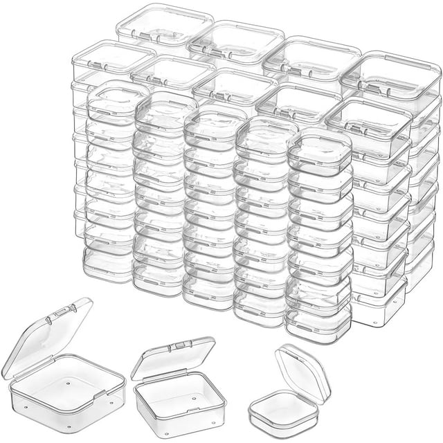 Pure Future 84-Piece Bead Organizer Box Set \u2013 Small Hinged-Lid Plastic Storage Containers with Clear Design for DIY Jewelry Making, Bracelet Crafting & Nail Art Supplies