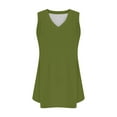 thumbnail image 6 of Mrat Sleeveless Basic Cami Fashion Women's Spring/Summer Solid Color Casual V-Neck Sleeveless Tops Tank Tops S-127 A-Green S, 6 of 8