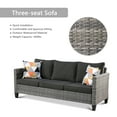 thumbnail image 4 of Ovios 3-Piece Outdoor Furniture Set All-Weather Wicker Patio Sofa with Cushions for Conversations, 4 of 5