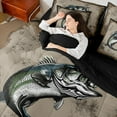 thumbnail image 4 of Feelyou Farmhouse Bass Fish Bedding Comforter Set 7pcs, Western Hunting and Fishing Queen Bedding Sets, Christmas Snowflake Reversible Queen Sheet Sets, Luxury Bedroom Decor, 4 of 8