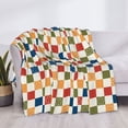 thumbnail image 3 of Yiaed Floral Checkerboard Print Blanket Throw Blanket Soft Cozy Flannel Blanket for Home Bed Sofa Couch Chair-60"x50", 3 of 6