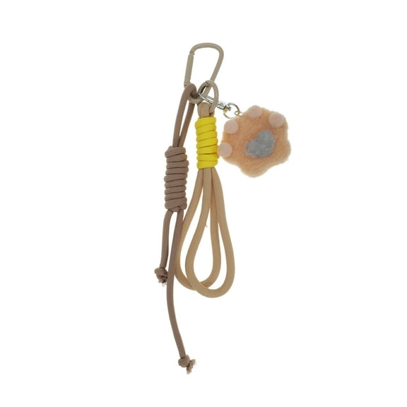 Unique Bargains 1 Pc Fashionable Cat's Paw Handbag Charm Decorative Keychain Brown