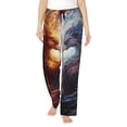 thumbnail image 2 of Lsque Red And White Fire Bird Print Women's Pajama Pants, Lounge Pant - Comfortable Home Wear,Elastic Waistband, Stylish Design-Medium, 2 of 9