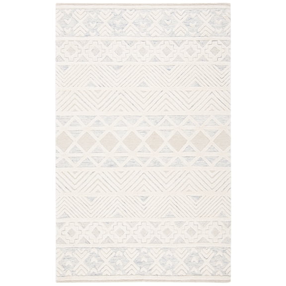 SAFAVIEH Artistry Randa Geometric Area Rug, Ivory/Light Grey, 6' x 9'