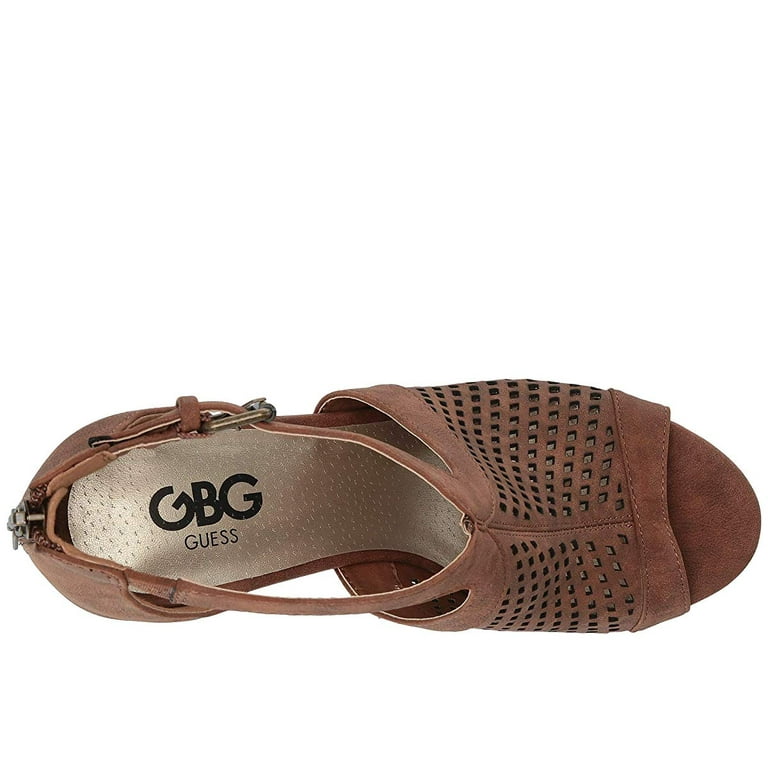 Womens G by Guess Shelli Platform Caged Sandals Medium Natural 7