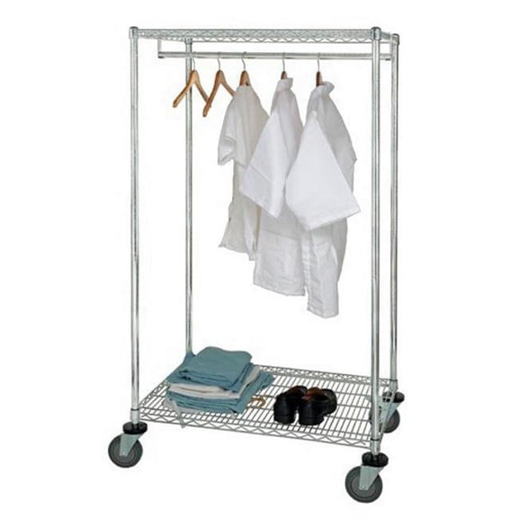 Wire Garment Rack, Mobile 24 x 36 x 69 in.