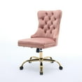 thumbnail image 3 of ENYOPRO Makeup Chair with High Back, Large Velvet Fabric Swivel Task Chair for Home Office, Ergonomic Comfortable Chair, Comfy Chair, Pink, 3 of 7