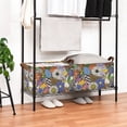thumbnail image 3 of Yayeee Foldable Storage Basket for Shelves with Handles Waterproof Cloth Bins, Blue Floral, 3 of 7