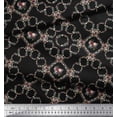 thumbnail image 3 of Soimoi Black Cotton Cambric Fabric Floral Wreath Geometric Printed Fabric 1 Yard 42 Inch Wide, 3 of 3
