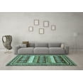 thumbnail image 3 of Ahgly Company Indoor Rectangle Abstract Turquoise Blue Modern Area Rugs, 6' x 9', 3 of 4