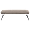 thumbnail image 2 of Donne Dining Bench- Taupe Brown and Foam Cushion- Metal Legs- 58 Inch, 2 of 5