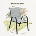 thumbnail image 6 of Homall Patio Dining Chairs Set Of 4, Textilene Fabric & Metal Frame, Outdoor Conversation Armchairs, Gray, 6 of 6