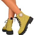 thumbnail image 5 of Willtoo Womens Ankle Boots Platform Chunky High Heel Lace Up Combat Boots Short Booties, 5 of 5