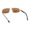 thumbnail image 4 of Polarized Antiglare Mens Rimless Rectangle Metal Rim Agent Sunglasses Gold - Brown, 4 of 4